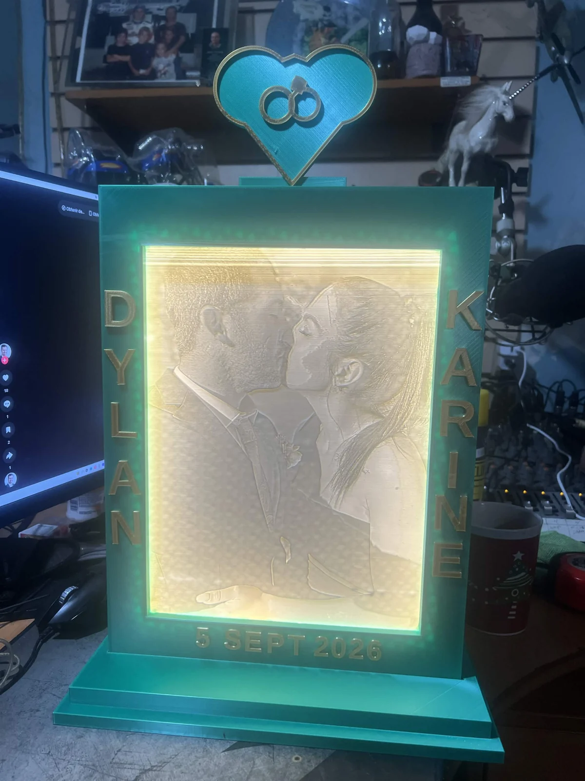 Cadre lithophane de mariage
